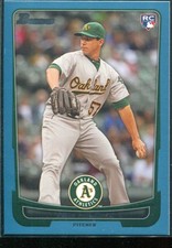 2012 Bowman Draft Blue #44 Tom Milone Rookie Card RC /500  . rookie card picture