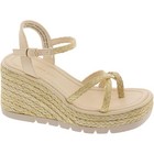 NWB: Steve Madden Vault-J Wedge Natural Raffia Strappy Sandals Size 9M (466C)