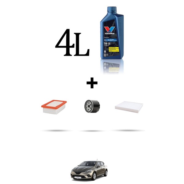 Hoffcar Wartungsset 3 Filter Und 4L ÖL FüR Renault Clio V 1.0 Tce 90 67Kw-image