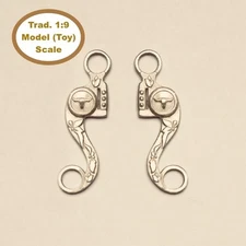 HORSING AROUND Traditional 1:9 Scale WESTERN BEXAR LONGHORN BIT - Pewter/Silver
