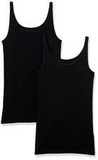 Tanktop Damen 2er-Pack Schwarz S, schmal geschnitten, d&uuml;nne Tr&auml;ger