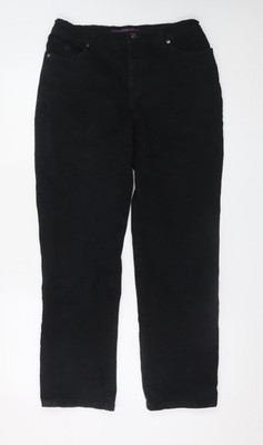 Gloria Vanderbilt Damen schwarz gerades Bein Jeans Größe 10 Regular