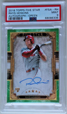 PSA 9 RHYS HOSKINS 2018 Topps Five Star Autograph Green 12/15 Rookie