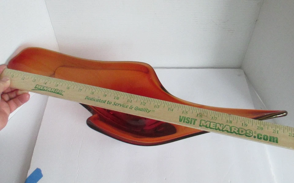 Antiga tigela de vidro de Murano pesada dos anos 60 Murano etiqueta folha Murano Itália - Imagem 2 de 4