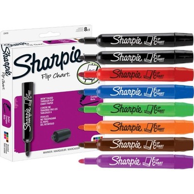 Flip Chart Markers, Assorted Colors, Box of 8 (22478) Case of 12 Packs