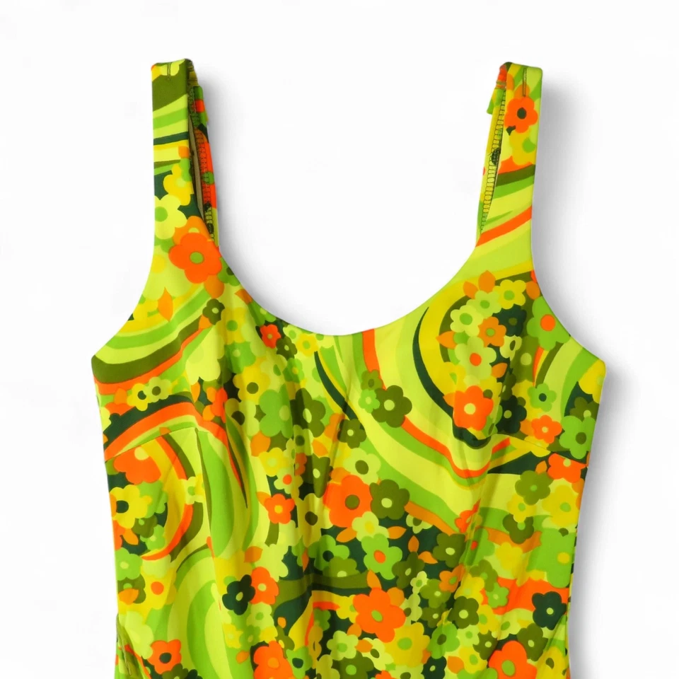Traje de Baño Catalina TANKINI Retro Floral CINTURA ALTA PARTE INFERIOR Tanque con Sujetador Talla 14 De Colección Foto 3 de 4
