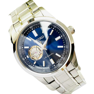 Seiko Automatic Blue Dial SCVE051 Open Heart Men's Watch