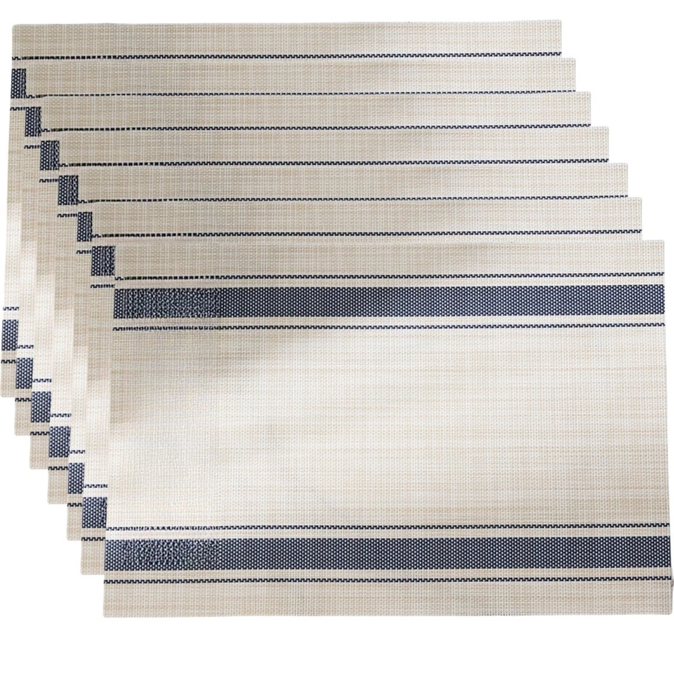 Dining Table Mats Set of 6 PVC Placemats Heat Resistant Easy Clean 45x30cm - Image 3 of 4
