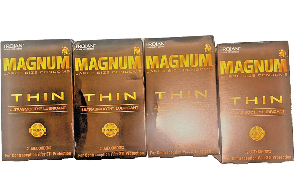 NEW- Trojan Magnum THIN Condoms 12 Count – Large Size, UltraSmooth