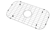 Kitchen Sink Grid Protectors Bottom Grate 26" x 14" with Center Drain Stainless