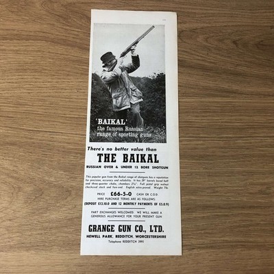 GUNS157 MAGAZINE ADVERT 12X5 BAIKAL   RUSSIAN SPORTING GUNS
