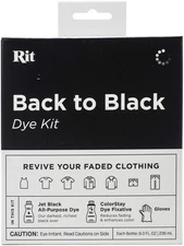 Rit Back to Black Dye Kit Restore Faded Clothes to Jet Black Non Toxic Dye