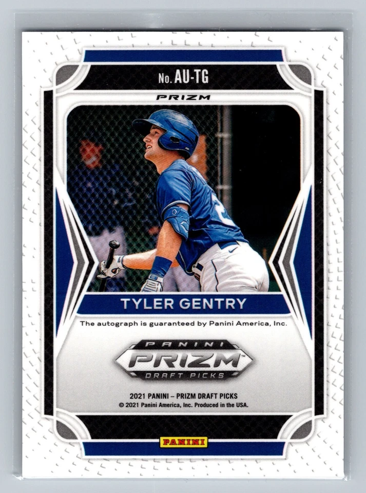 2021 Panini Prizm Draft Picks - Autographs Tyler Gentry #AU-TG (AU, RC) - Image 2 of 2