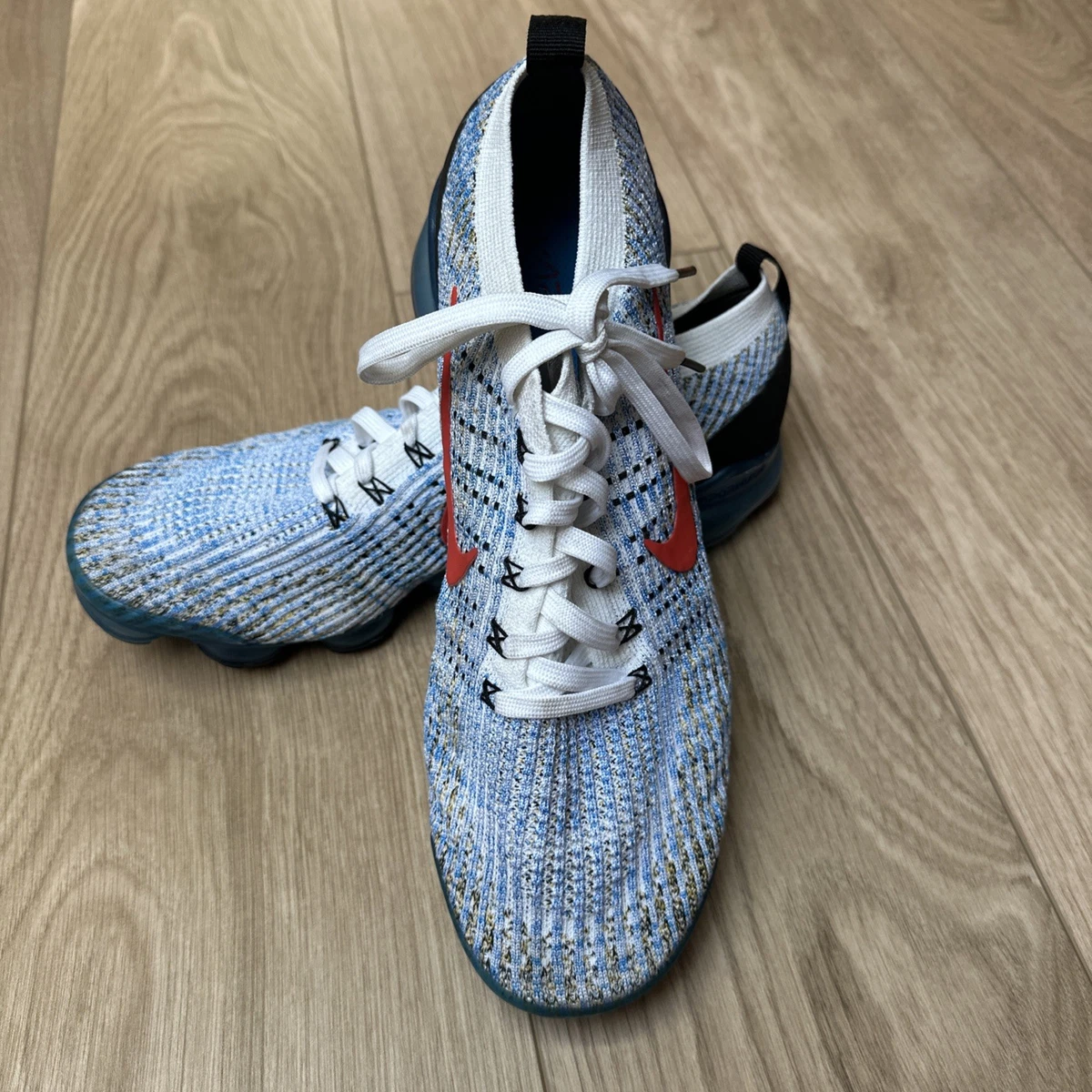 Nike Air VaporMax Flyknit 3 Photo Blue Gold for Sale 