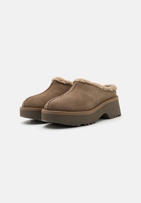UGG Damen New Heights Heeled Pantolette Cozy Clog Hickory Dunkelbraun | UK6 | UVP:140£
