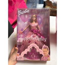 2001 Happy Birthday Barbie With Birthday Tiara New In Box 54219