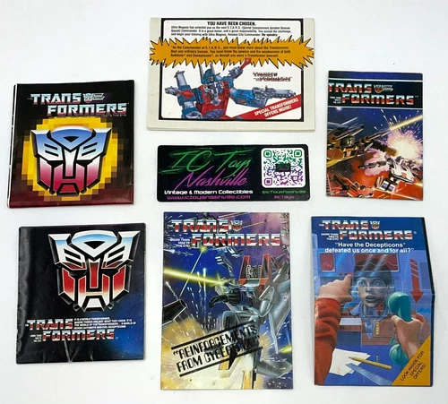 Vintage 1984 85 86 87 Hasbro G1 Transformers Paper Lot Booklets Catalogs Offers