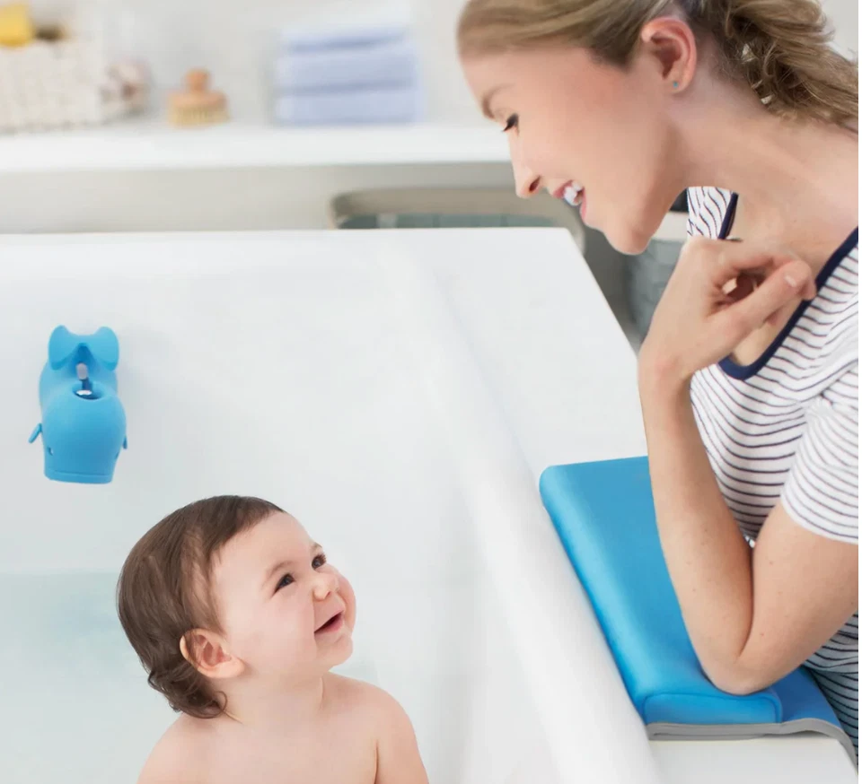 Skip Hop Moby Bañera Codero Azul Cómodo Cómodo Antideslizante Succión NUEVO Foto 4 de 4