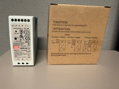 Mean Well MDR-60-12 AC Power Supply 12 Volt 5 Amp 60 Watt - New in Box