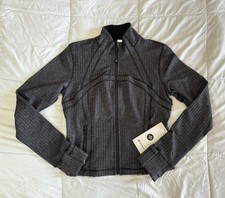 New Lululemon Herringbone Define Jacket Sz 10 Cropped Full Zip HHDB BLACK