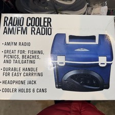 Radio Cooler Am/FM Radio Blue New