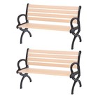 2PCS Miniature Bench for Christmas Dollhouse - Mini Plastic Chair Village
