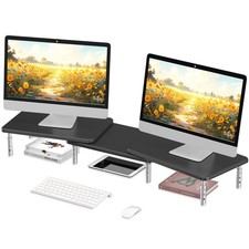 suptek Dual Monitor Laptop Stand Riser with Adjustable Length and Angle,Offic...