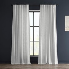 Rice White Linen Textured Curtain Panel 50x96 Light Filtering Home Decor