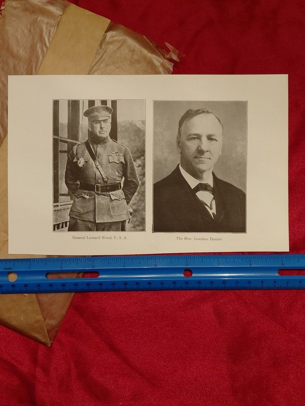 WWI US Military Leaders Bookplate Gen Leonard Wood Josephus Daniels Liggett 2-S