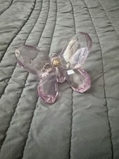 Vintage Clear Purple Lucite Acrylic Butterfly Cabinet Drawer Knob Pull Hardware
