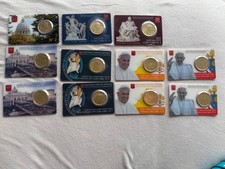 11x Coincard Vatikan 50 Cent M&uuml;nzen, verschiedene Jahrg&auml;nge
