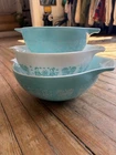 Vintage Pyrex Butterprint Nesting Mixing Bowls Set of Three