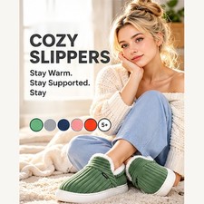 Women's Slippers Fall Winter Corduroy Closed-Back, Non-Slip Soft Indoor Bedroom