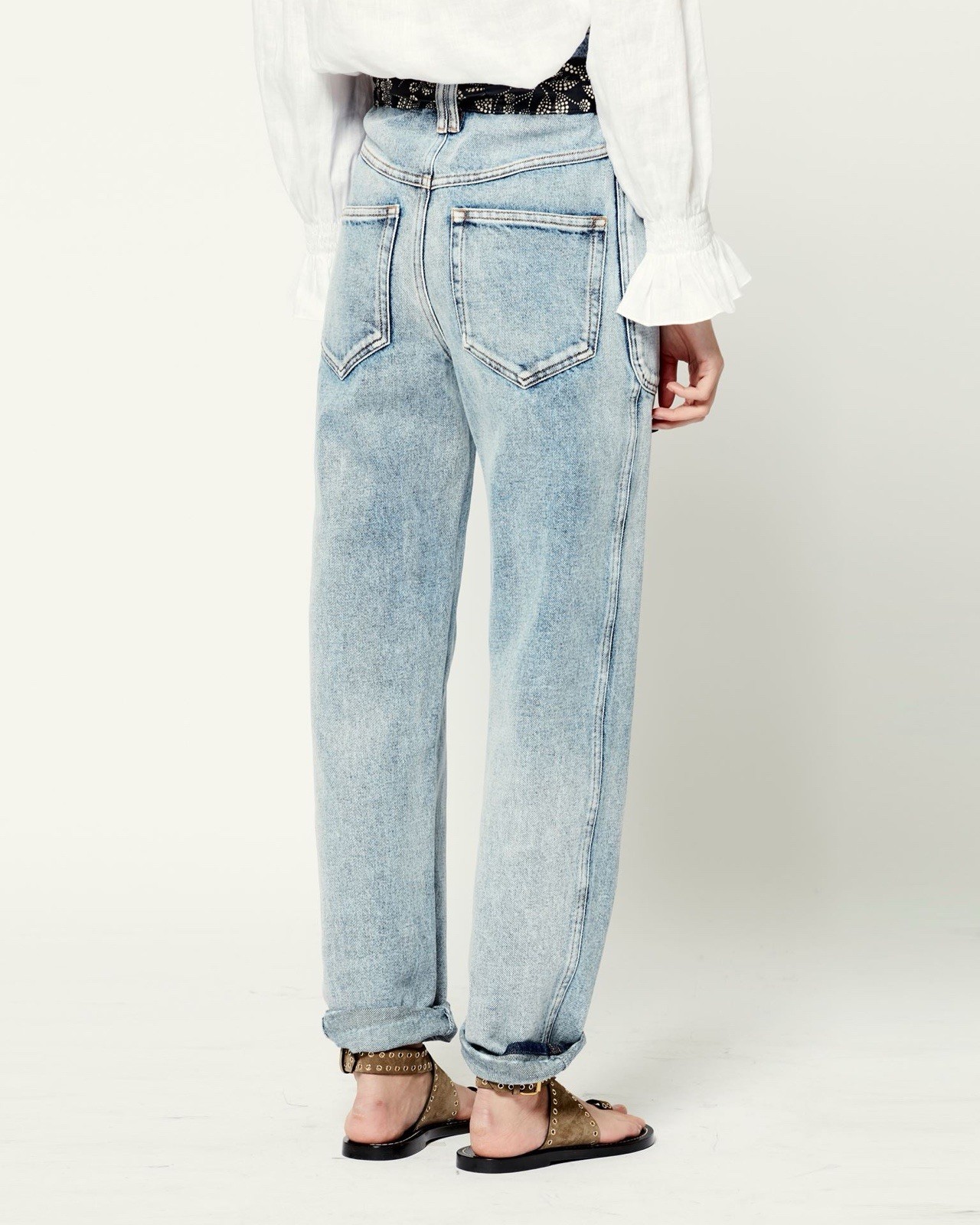 ISABEL MARANT - Tess high-rise tapered jeans Sz 38 US 6, Faded Denim image 4