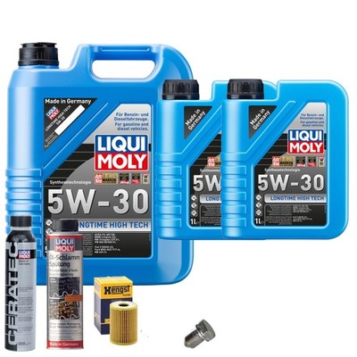 Motoröl 5W30 LIQUI MOLY 7L+HENGST Ölfilter+Spülung+Cera Tec+Ölablassschraube