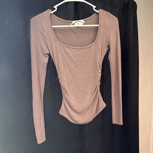 Women’s Brown Solid Long Sleeve Size XS Regular