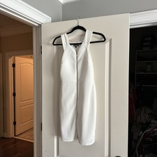 Express White Stretchy  Dress With Zipper Down The Front Size Small