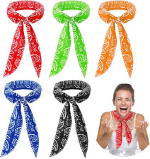 5Pcs Cooling Neck Wraps Ice Scarf Bandana Headband for Summer Outdoor Sports