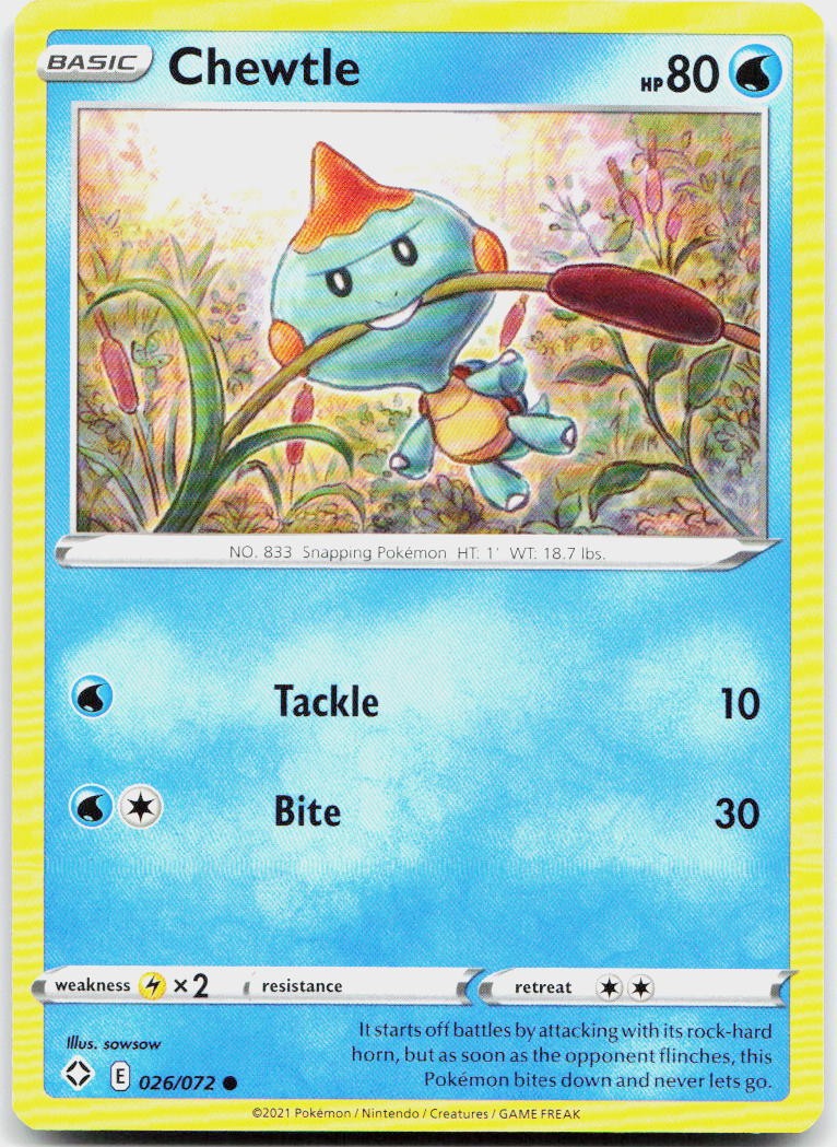Chewtle 026/072 Common Shining Fates Pokemon NM/M