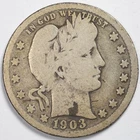 1903-S Barber Silver Quarter San Francisco Mint Good (G)