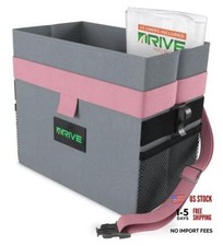 Drive Auto Car Trash Can - Leakproof Hanging Garbage Bin 2 Gallons Greypink