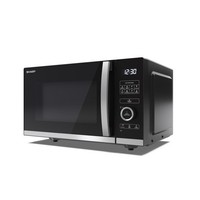 Sharp Black 25 Litre 900W Flatbed Microwave Oven, ECO Function - YC-QS254AU-B