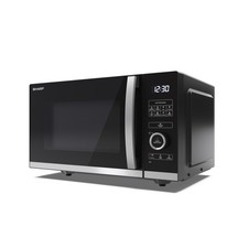 Sharp Black 25 Litre 900W Flatbed Microwave Oven, ECO Function - YC-QS254AU-B