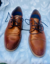 Vince Camuto VY-LAMSON Men's Brown Leather Cap Toe Oxford Dress Shoes 9.5M