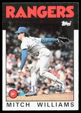 1986 Topps Traded #125T Mitch Williams RC Rookie Card Texas Rangers. rookie card picture