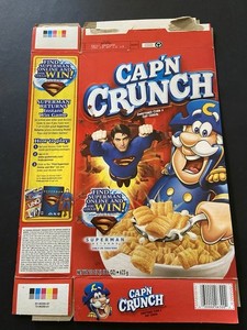 2007 Cap'n Crunch Superman Returns Cereal Box Empty