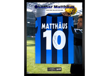 Lothar Matth&auml;us Back Signed and Framed Limited Edition Inter Milan 1990/91 Shirt