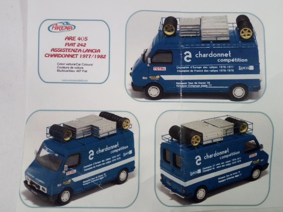 1-43 Fiat 242 CHARDONNET Assistenza Rally 1977-'82 resin kit Arena 405 - Immagine 3 di 4