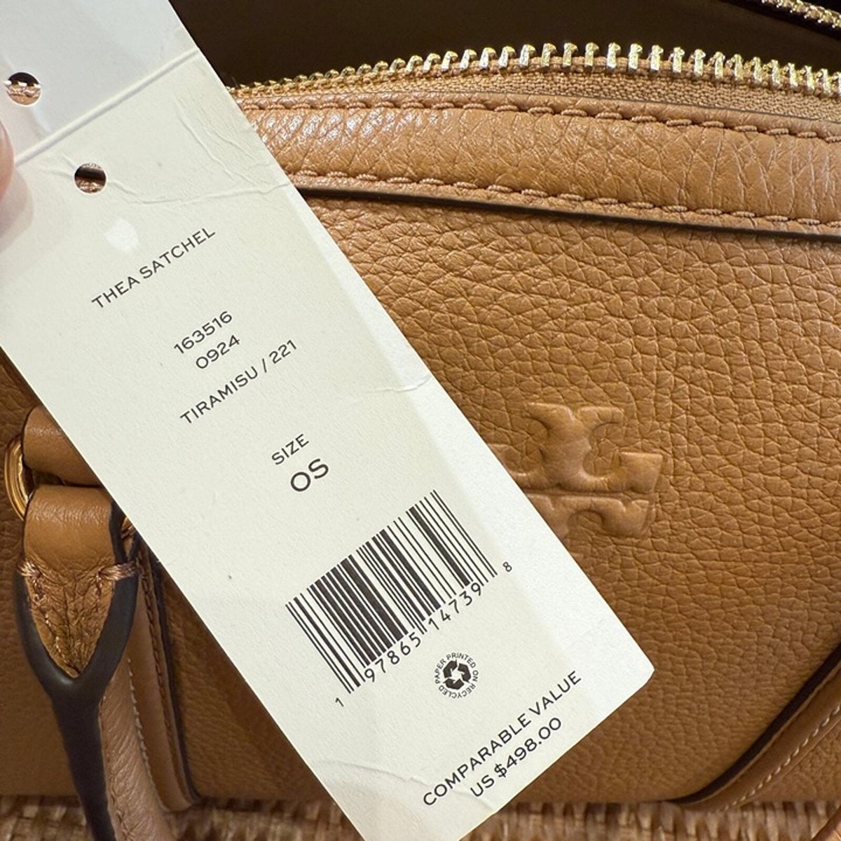 New Tory Burch Thea Satchel 163516 IN TIRAMISU | eBay