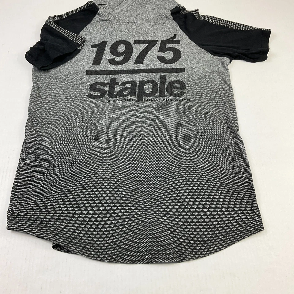 Camiseta con Capucha Staple Pigeon Para Hombres Streetwear Gris Negra Gráfico Logo Urbano Pequeña Top Foto 2 de 4